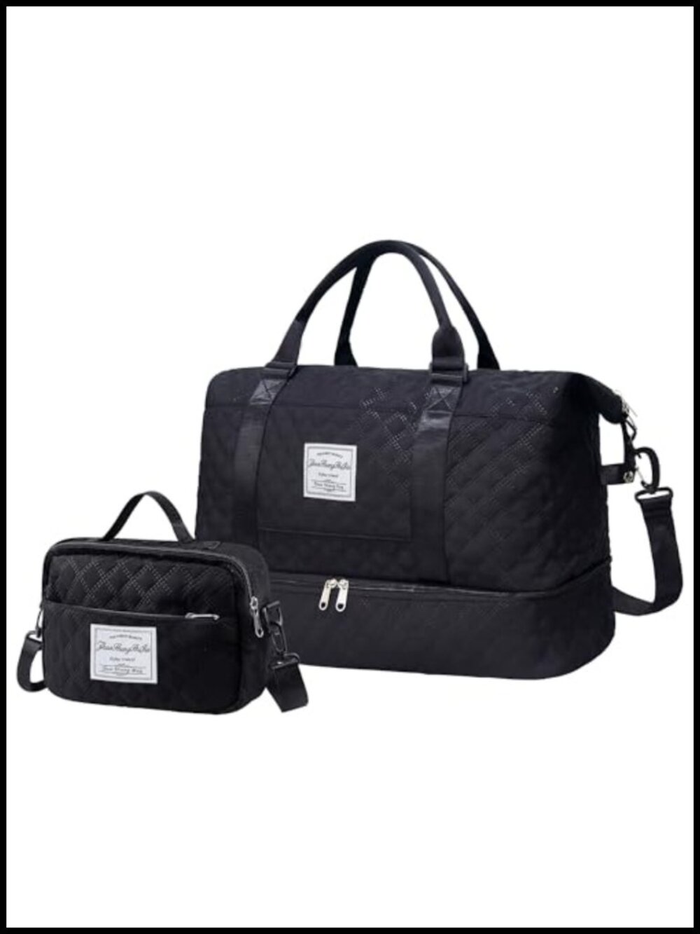 Travel Duffel Bag Weekender Overnight Carry On Gym Bag with Shoe Compartment